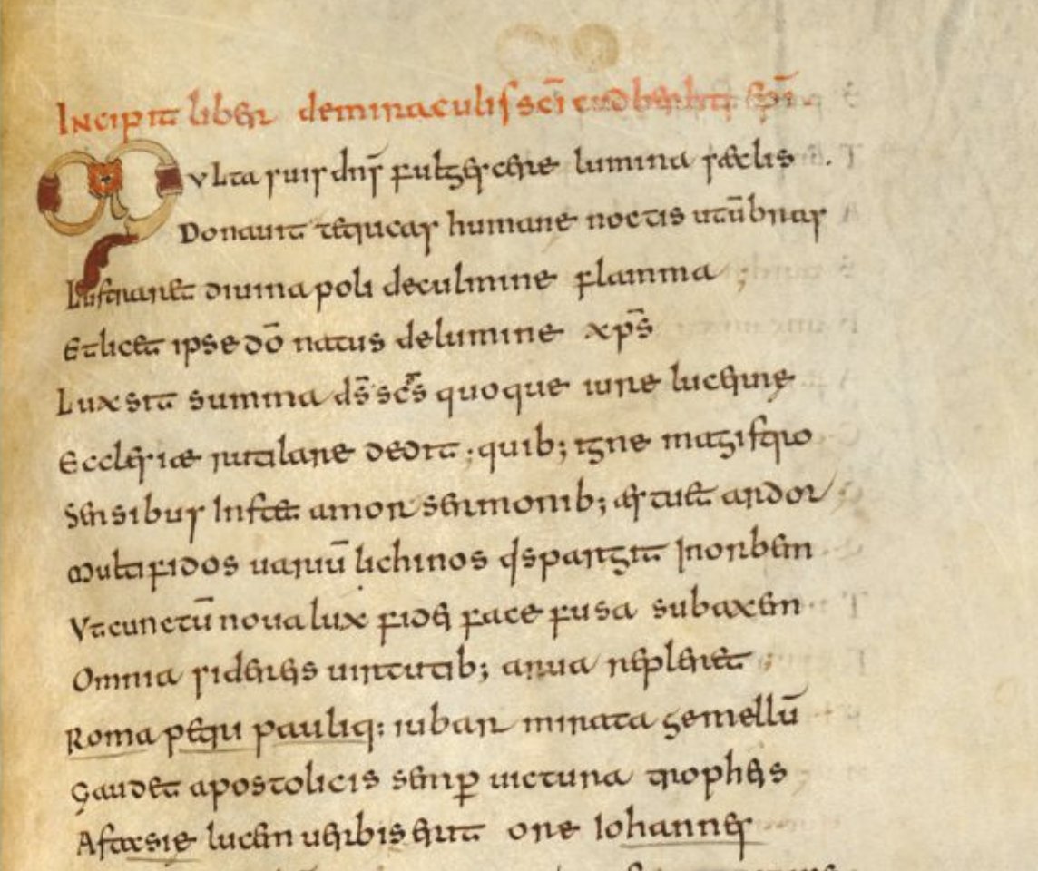 Whereas Aldhelm might have been the first Englishman to write in Latin quantitative verse, Bede was seemingly the one who perfected it. There are two versions of his Metrical Life of St. Cuthbert: the Besançon recension and the 'vulgate' recension (CCCC MS 183).