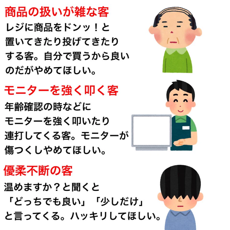 コンビニに来る迷惑な客！自分があてはまっていないか…ドキドキしてしまう…