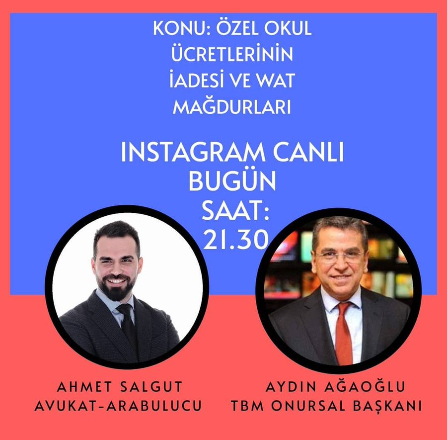 TuketiciBasvuru's tweet photo. TBM Hukuk Komisyonundan @ahmet_salgut
TBM Onursal Başkanı @aydinagaoglu ile Covid-19 süreci nedeniyle "#ÖzelOkul Ücretlerinin İadesi" ve "Work and Travel" #WorkandTravelMagduriyeti yaşayan öğrenciler ile ilgili https://t.co/XasKrAtV8Q Instagram canlı yayınımız olacak. https://t.co/Lt9uVyrIwT