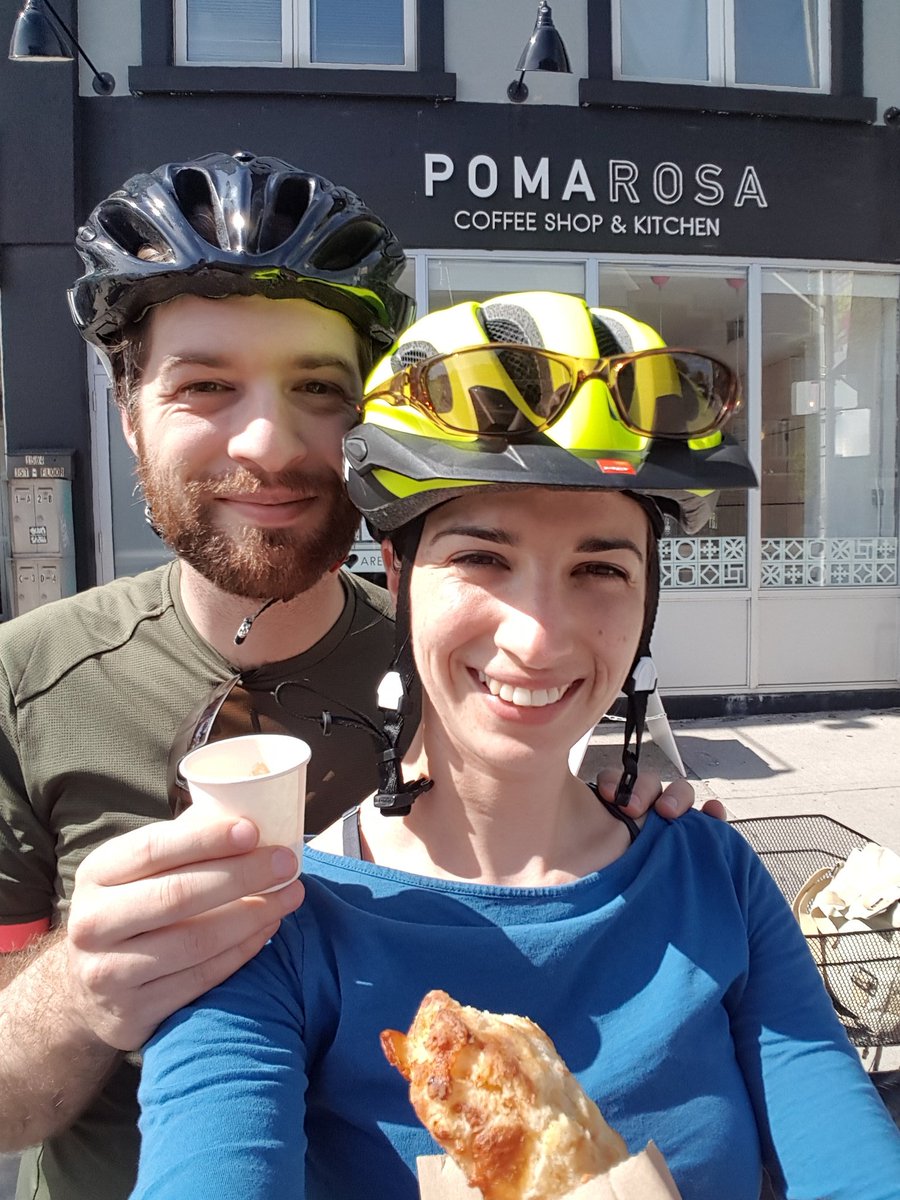 baaarbora's tweet image. Weekend bike ride to pickup a pick-me-up @ Poma Rosa 😊🌞🚴‍♀️ @TheDannyBIA Bike lanes on Danforth would mean even more business for the shops we love!  #BikeLocalShopLocal #DanforthLovesBikes @CycleToronto