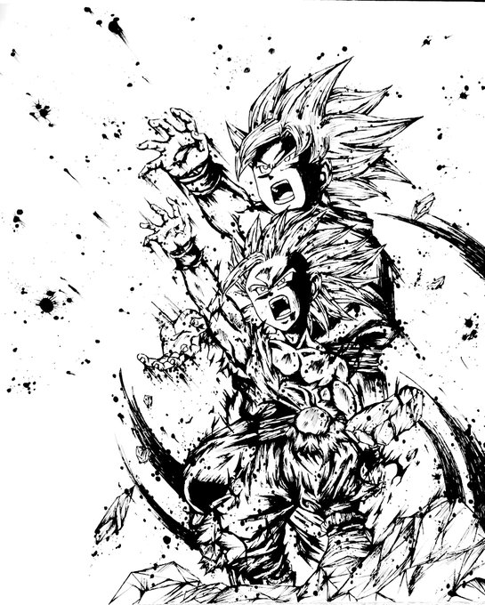 くそ懐かしいの出てきた
#ドラゴンボール  #墨絵  #模写 