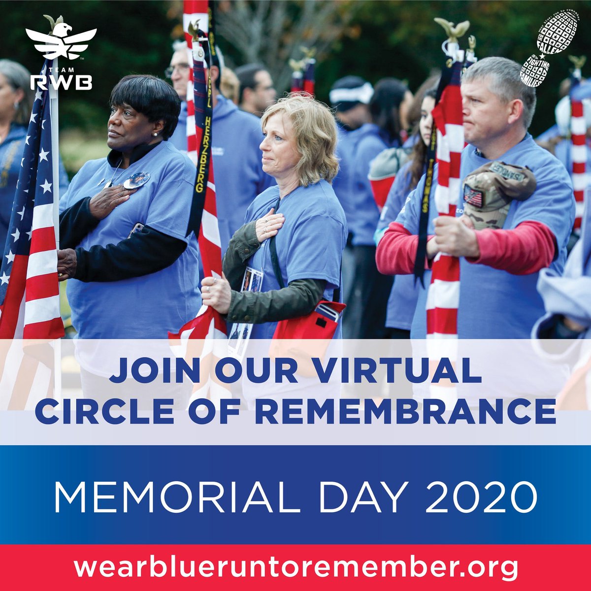 wearblue's tweet image. Join our live-stream on Facebook with @TeamRWB this morning.

Learn their stories. Speak their names. Honor their legacies. 
@SarahPalinUSA @deesnider #forthefallen #runinblue #learntheirstories #speaktheirnames #honortheirlegacies #shareyourmemorialday #wbr2r #teamRWB