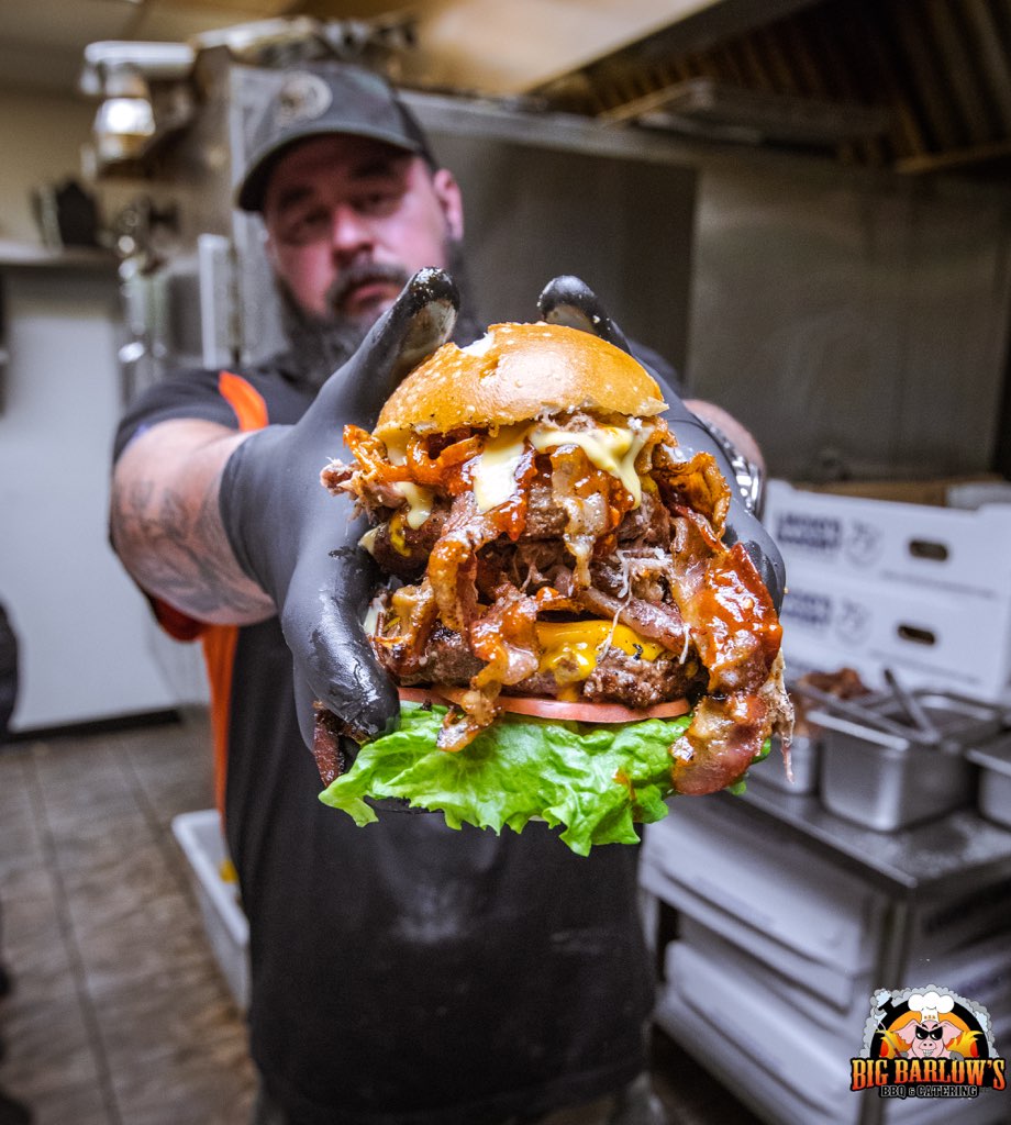 Don't have a name for this #bigburger yet. What shall we call it? Its 1lb #burger 1lb #pulledpork and 1/2lb #bacon  with cheese sauce and BBQ sauce. #bbq #njfoodie #JerseyShore <a href="/petegenovese/">Pete Genovese</a>  <a href="/Cheatmeals/">Cheat Meals</a> <a href="/GuyFieri/">Mayor Guy Fieri</a>