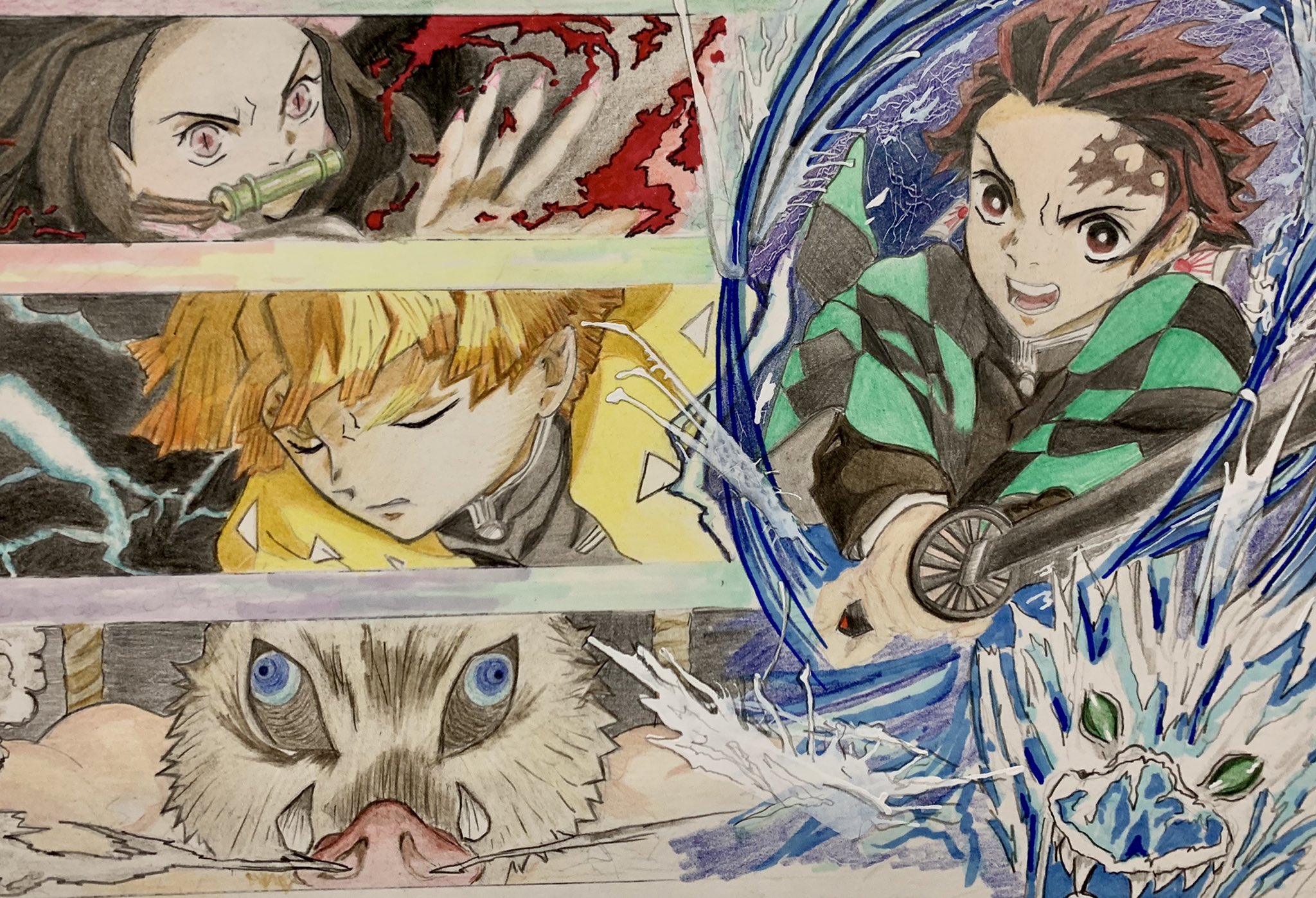 アニメキャラクター 色鉛筆画 ?media_id=3456531217921638139
