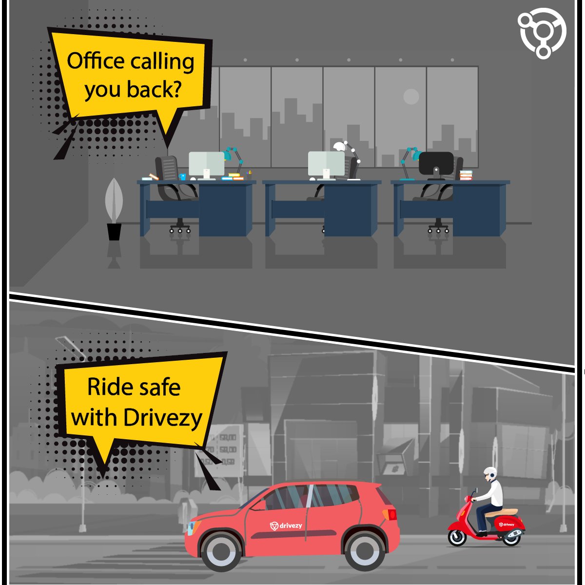 Heading back to office? Choose a sanitised personal vehicle with Drivezy and reduce the risk of infection during your commute. Book now & #staysafe. Now available in #Hyderabad & #Bangalore. #bengaluru #lockdown #covid19india #officecommute #office