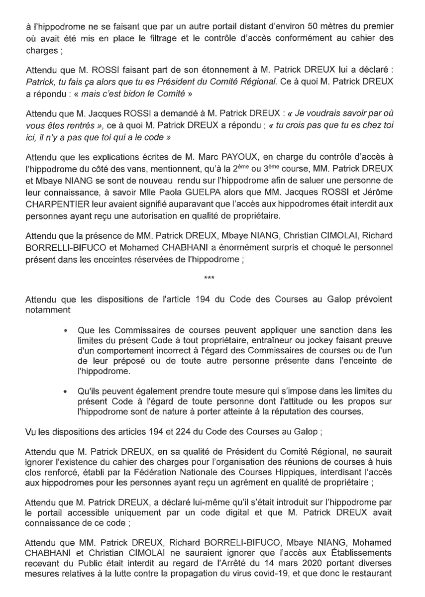 Katherine Ford On Twitter What Not To Do When Racing Restarts Marseille Stewards Fined 5 People Including France Galop Regional Committee President Patrick Dreux And Footballer Mbaye Niang 1500 Each For Entering