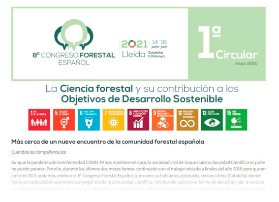 congresoforesta's tweet image. Acabamos de lanzar la 1ª Circular del #8CFE. Ya podemos anunciar, oficialmente, que el próximo Congreso se celebrará, del 14 a 18 de junio de 2021 en Lleida. ¡En ruta hacia el #8CFE! Consulta la circular aquí ow.ly/2MFL50zPhFK