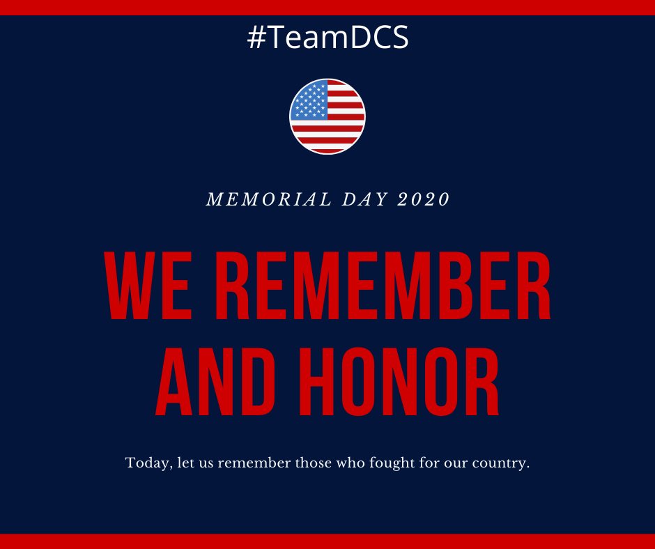 DCSeNews's tweet photo. Happy Memorial Day! #TeamDCS https://t.co/EcnsYdFUPL