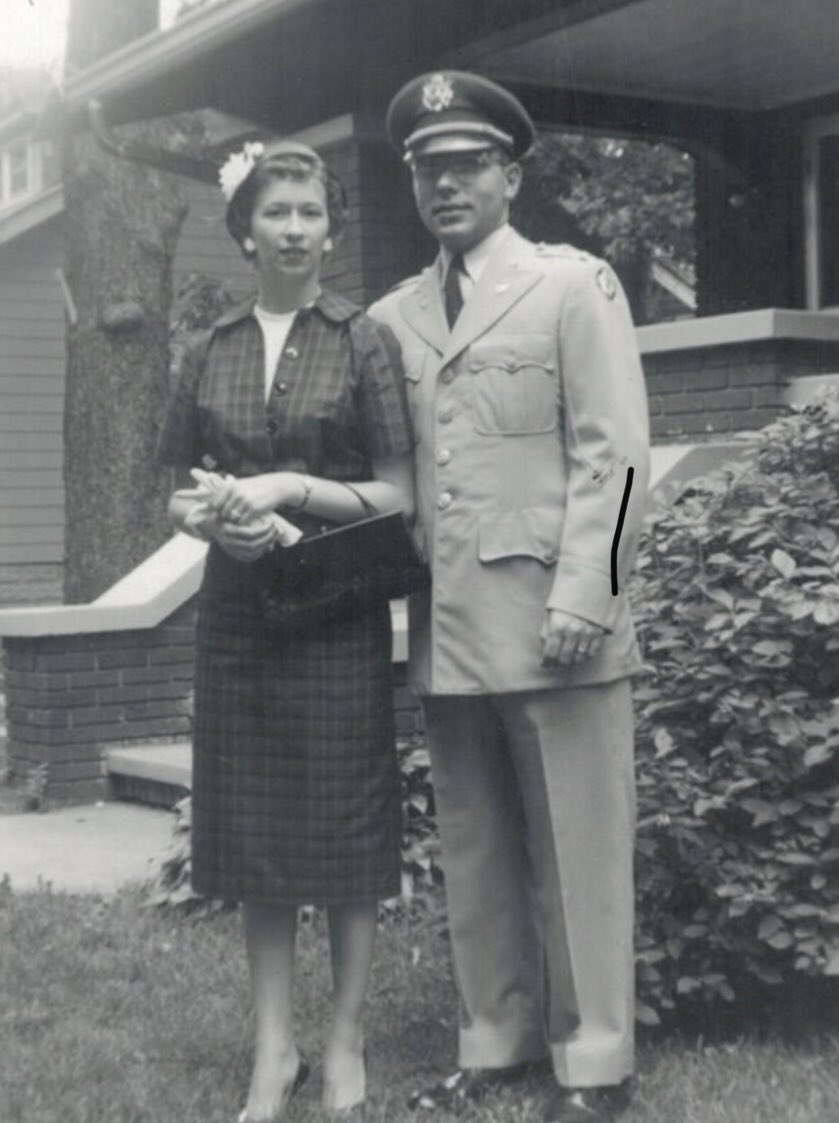 SpireLeaders's tweet photo. Honoring my mom and dad on #MemorialDay. They both have passed on, but we remember what they taught us about service and duty. Thanks, Bettie and 1LT Dean Matheney, #USArmy.  We miss you. https://t.co/YhJAH2nhuK