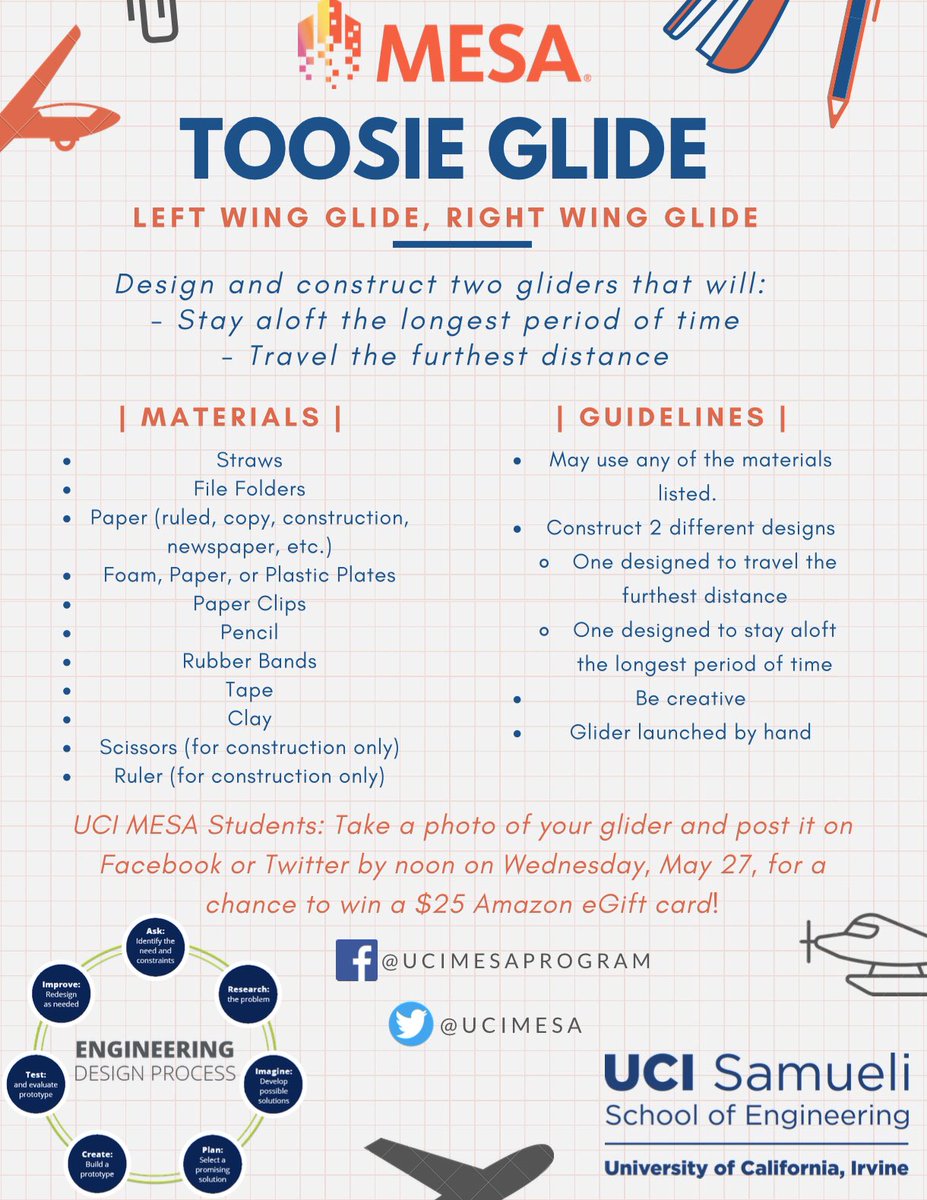 This week’s challenge: Toosie Glide!
Remember to post a picture of your glider in the comments by noon, May 27th for a chance to win a $25 Amazon gift card! 
Glide to the left! Glide to the right!