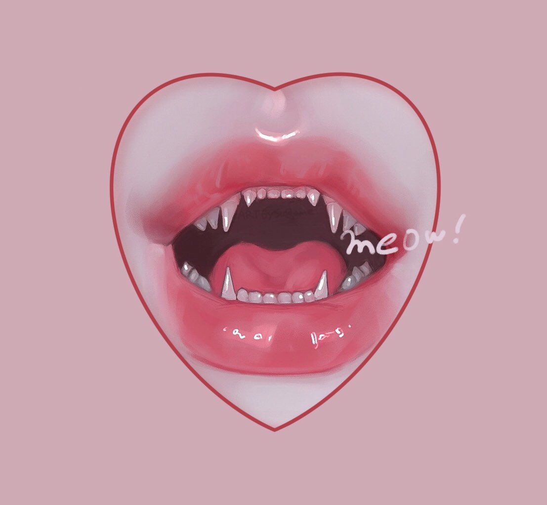 1girl solo close-up teeth mole lips open mouth  illustration images