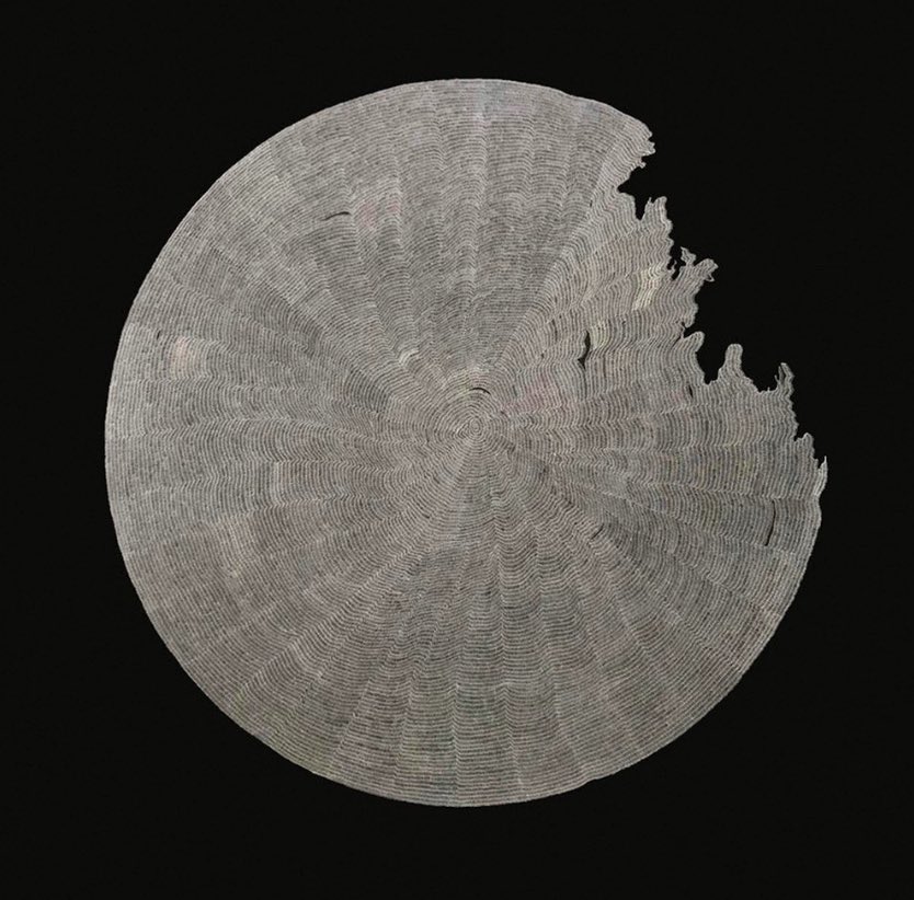 IndiaArtFair's tweet image. Eid Mubarak, y’all! Pictured here is ‘The Gibbous Moon’ by artist and our friend from #Lahore, #WaqasKhan 🖤