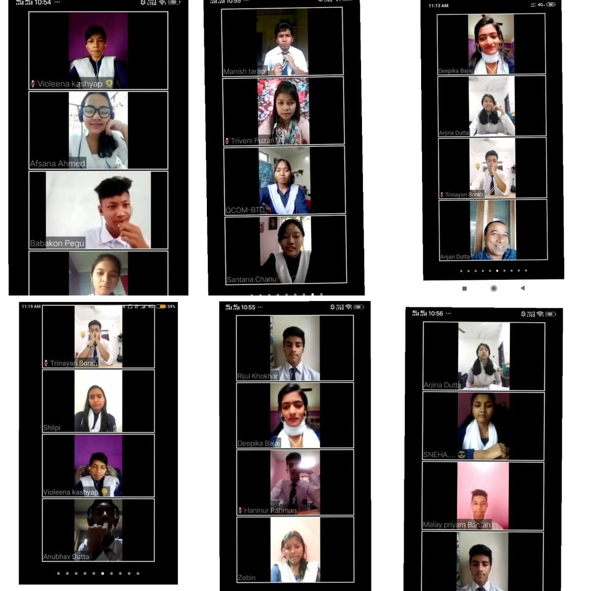 ARPSJorhat's tweet photo. A glimpse of the online classes held during the lockdown of the Covid-19 pandemic. Both students and teachers have been cooperating to make the virtual classes fruitful. https://t.co/LtTixVFmyr
