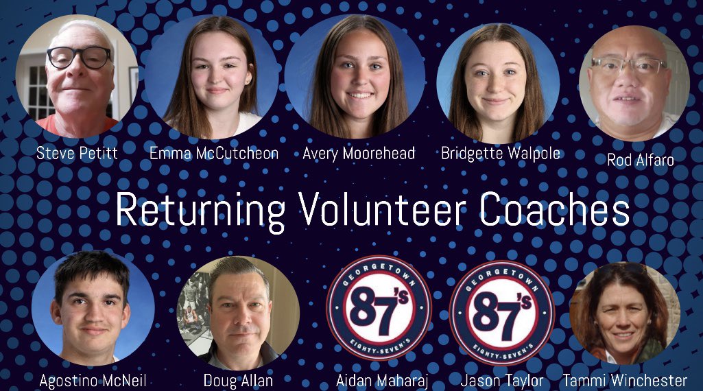 GeorgetownDHS's tweet photo. These coaches have volunteered to coach more than one season at Georgetown DHS. Some coaching upwards of 20 years, sharing their knowledge, expertise and guidance! #thanksyoucoaches #weare87s https://t.co/cpgzJ8nP7i