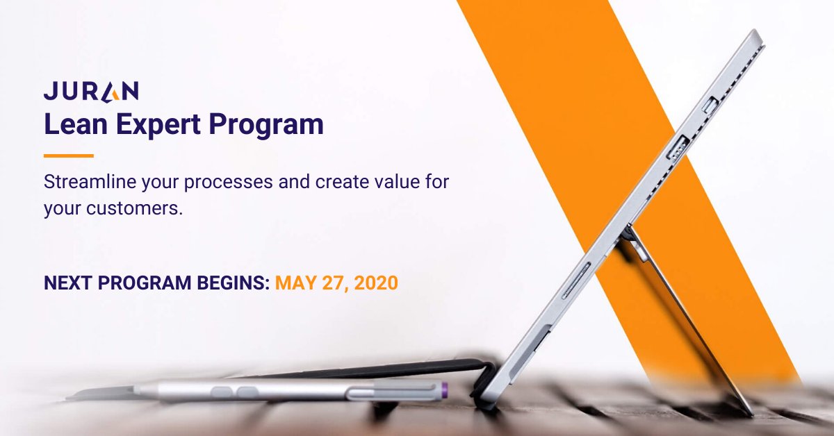 Our Lean Expert program starts this coming Wednesday, and is a perfect opportunity for those looking to streamline business processes and create value for customers.

With just a few online places remaining, find out more and enroll today - juran.com/products-solut…