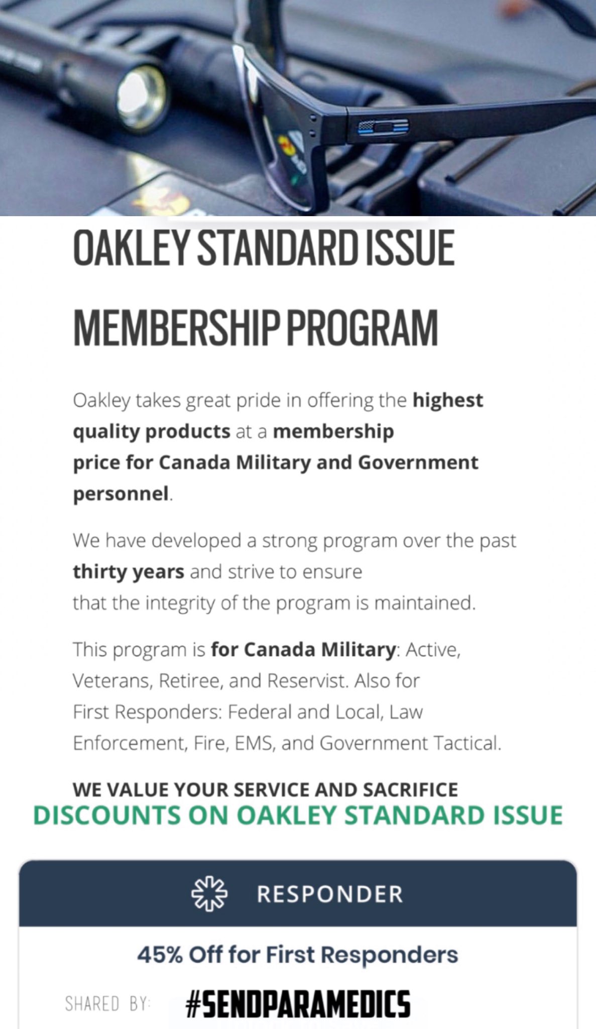 oakley law enforcement discount canada