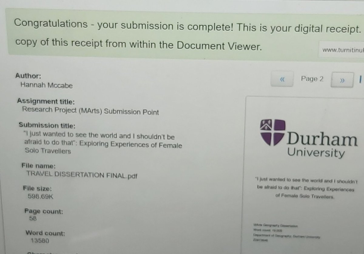 LisaMcCabe73's tweet photo. I couldn't be any prouder of my daughter her work ethic is incredible always positive, focused and self driven to reach for the stars π #dissertation #handinday @vanmildert1965 @VM_Principal @durham_uni https://t.co/uPvh85YCoT