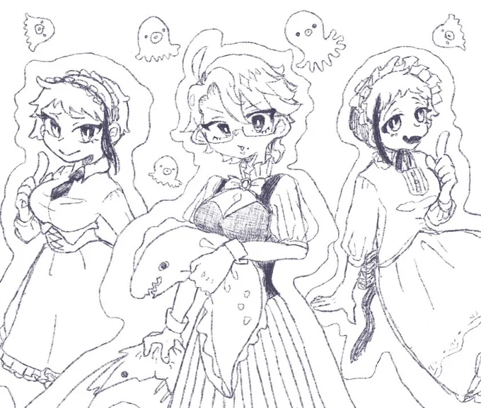 絵柄ぶれぶれマンなんですが、
まじの手癖で描くとフリフリの女の子になります
⚠️女体化注意 