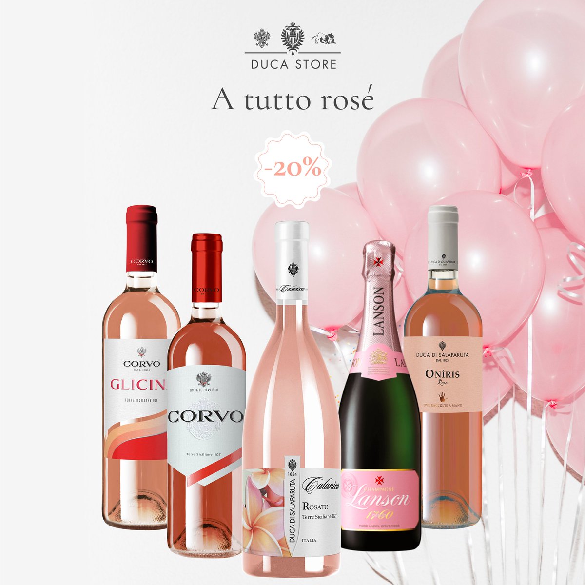 La vie en rosé! Non perdete l'occasione di provare il lato glamour dei vini Duca di Salaparuta, dei vini Corvo e degli champagne Lanson. Potete acquistarli su Duca.Store con il 20% di sconto! 👉 bit.ly/a_tutto_rosé