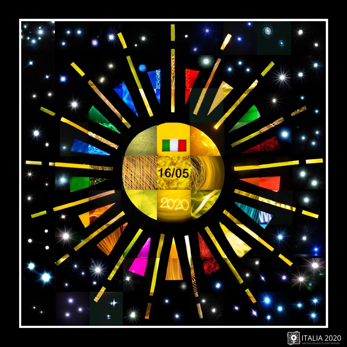 lightpaintinglp's tweet photo. Mosaico di Luce realizzato da 34 light painters italiani per La Giornata Internazionale della Luce! @IDLofficial

#lightpainting #SeeTheLight #iorestoacasa #fotografia #idl2020 https://t.co/ObRWkgt8jY