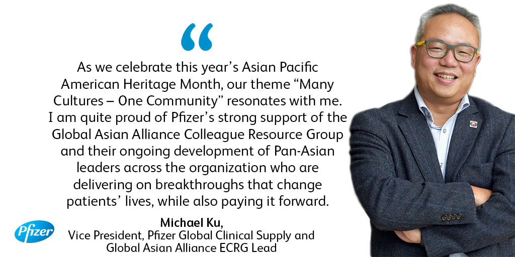 pfizer's tweet photo. Pfizer is proud to celebrate Asian Pacific American Heritage Month and the achievements and cultural contributions of our colleagues in this community.
#APAHM #ManyCulturesOneCommunity https://t.co/DKqu8H34Oq