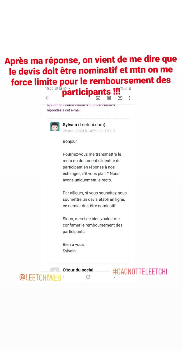 groupeleetchi's tweet photo. Suite 
@Leetchiweb @60millions @alix_poulet @BFMTV @franceinter @dgccrf @gouvernementFR @CreditMutuel @cmarkea @RTLtv @20Minutes @protection_juri https://t.co/TU4O860dRK