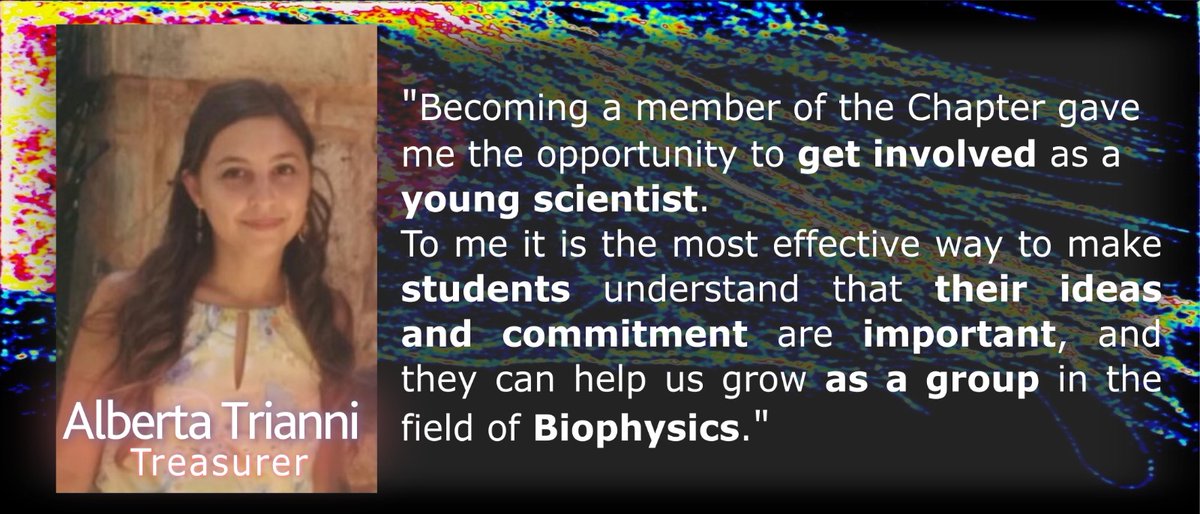 We will conclude today with Alberta, our precious Treasurer! Now that Italy is gradually progressing towards easing its quarantine, we hope to have the opportunity to organize nice science events as soon as possible! Thank you! #Ripartenza #Biophysicsrocks #StayTuned