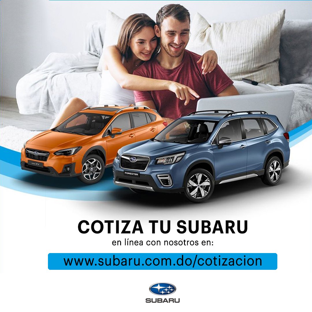 SubaruRD's tweet photo. ¡Desde tu hogar! Conoce y cotiza el vehículo de tus sueños dando click aquí https://t.co/pMgzd3PjtH 👏🏻 #SubaruRD #SubaruLovers https://t.co/gU3ONEjx5a