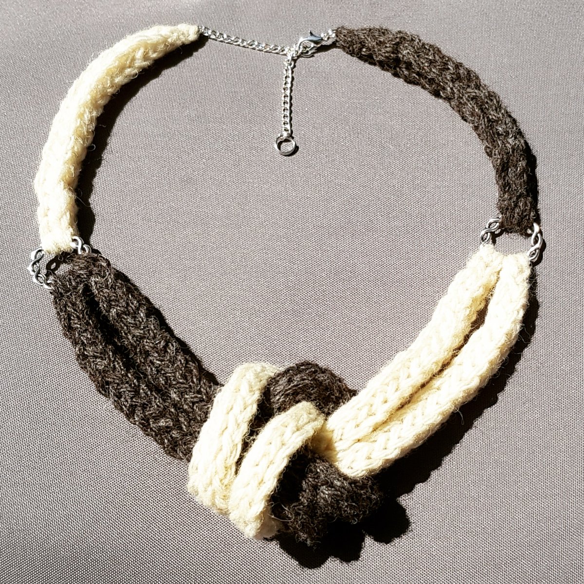 Our own designed Ryeland Blend necklace handmade using wool from our own flock.....ready to go off to its new owner. #handmade #devon #purewool #hampshire #colouredryeland #ourowndesign  #bespokejewellery #lymington #exeter #ewelleryjewellery