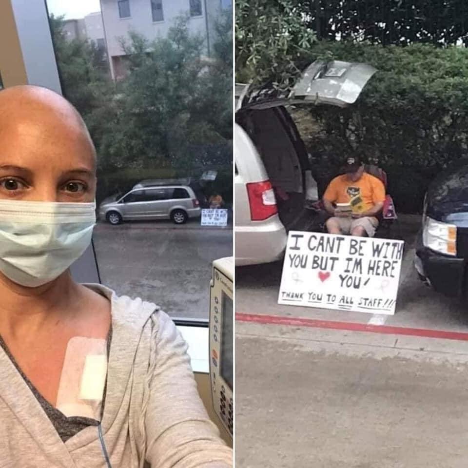 ogcancerpatient's tweet photo. Covid got our caregivers tailgating at the cancer center https://t.co/5D74IBnJul