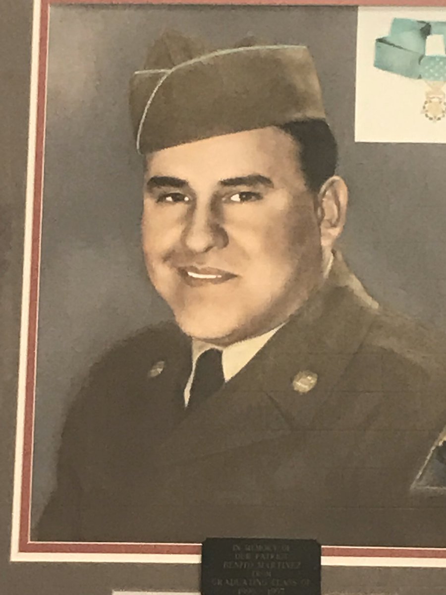 Greg_M_Hatch's tweet photo. On this #MemorialDay2020 we @BenitoMtz_ES remember our Namesake, Hero, and Patriot, Cpl Benito Martinez - recipient of the #MedalofHonor - Thank you for your service and your sacrifice #TeamSISD #PatriotPride https://t.co/U0L8CAT9F5