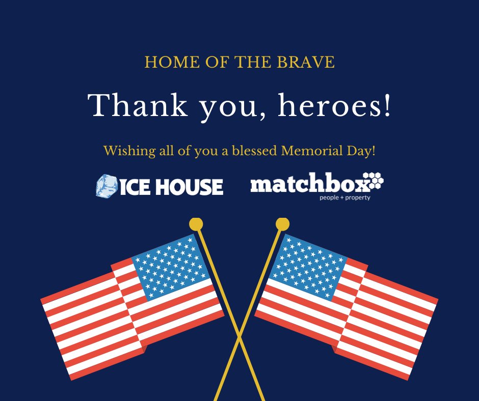HBIceHouse's tweet photo. Happy Memorial Day! 🦅 🇺🇸
—
A very special THANK YOU to all of our heroes!

#MemorialDay #IceHouseThanksYou #LandofTheFree https://t.co/zOLmH5gs1c