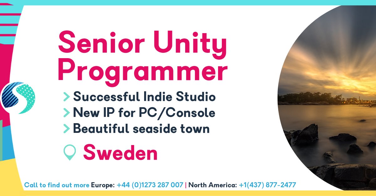 SkillsearchJobs's tweet image. Any Unity Programmers out there fancy heading Sweden and working closer to the ocean than the pub (when the pub is only 500m away!)?
#Unity3D #UnityDeveloper #UnityProgrammer #GameDev #IndieDev #GamesProgrammer #JobsInGames #GamesJobs #WereHiring skillsearch.com/vacancy/senior…