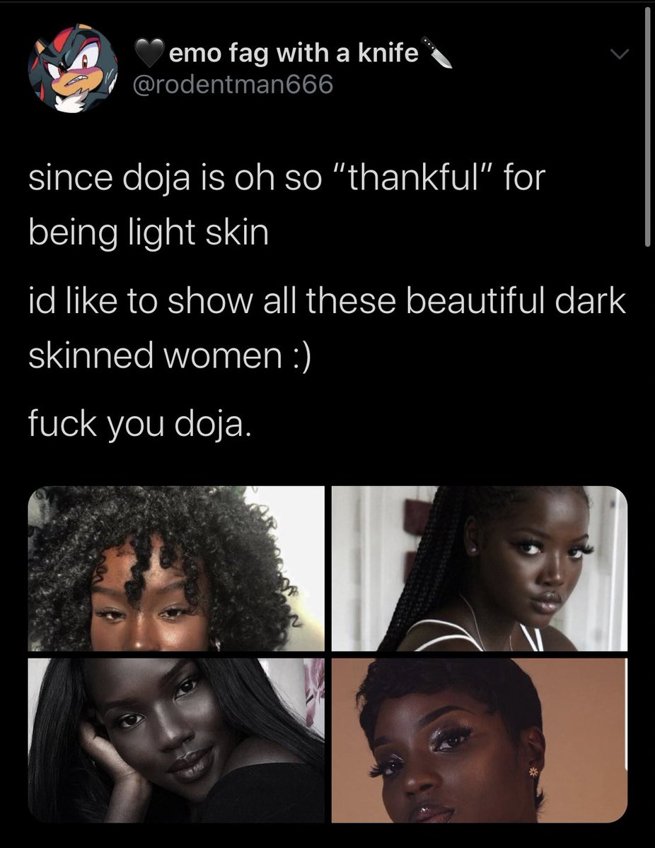 People have been saying Doja said she wishes she isn’t black and that she’s happy to be light skin and “thicc”. I have yet to see actual receipts of that.