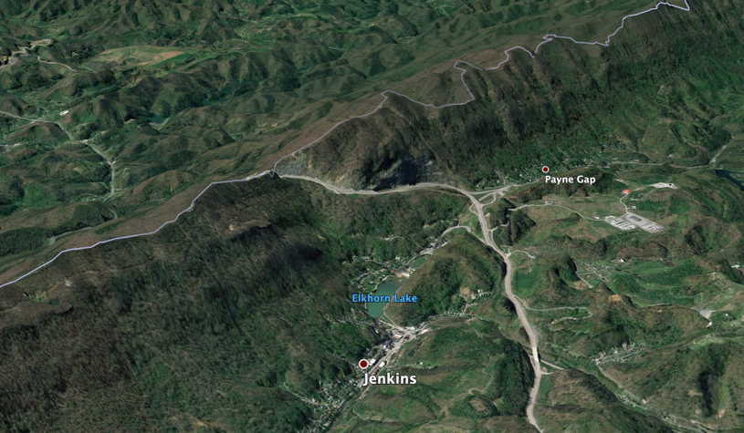 here's a GoogleEarth view of Pound Gap (looking to the SE)