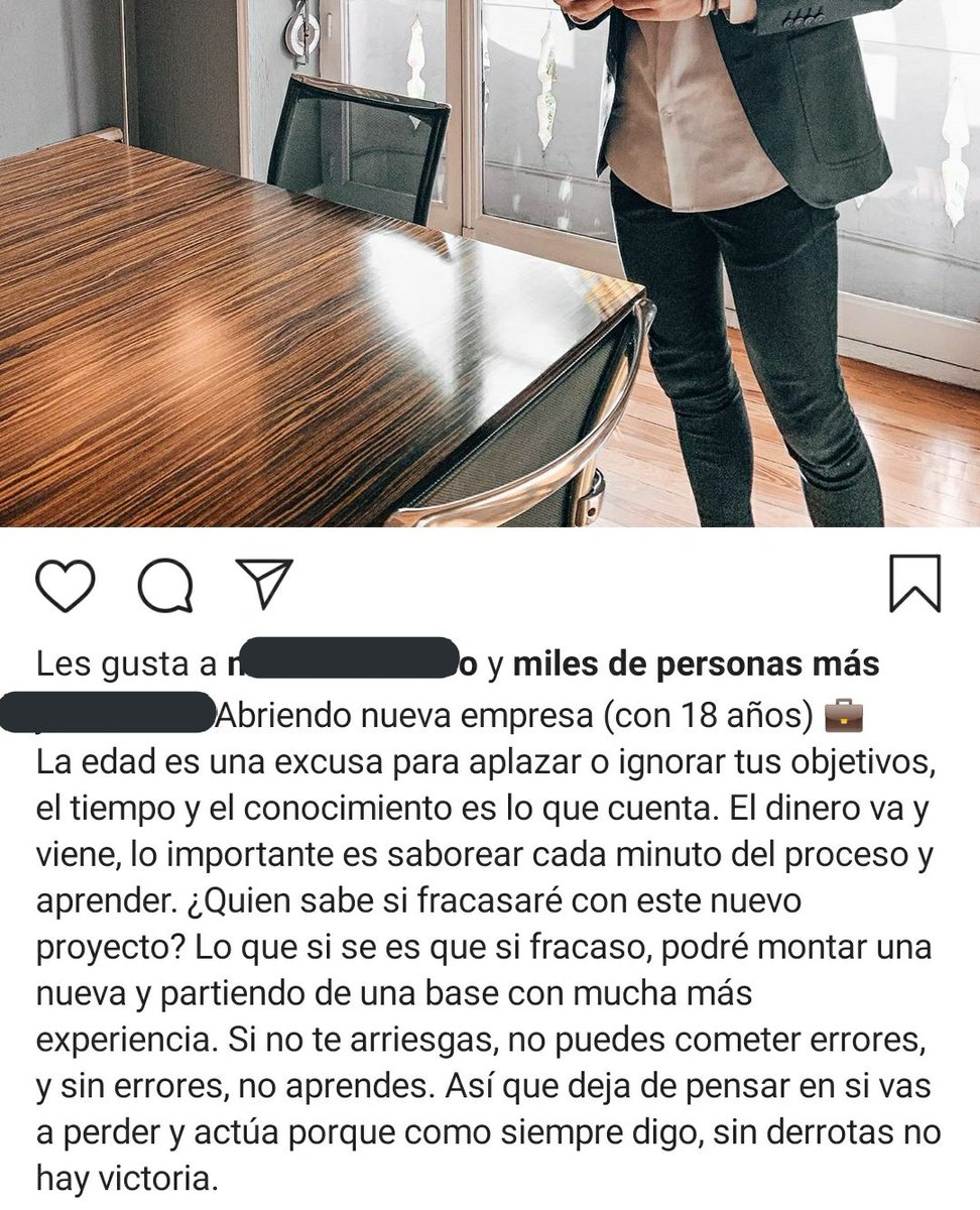 Tengo 20 años. Me costeo la carrera con becas. Cuando termine tendré que empezar a trabajar en la hosteleria para pagarme el máster.
Un niño de 18 años dice que soy una LOSER porque no abro una puta empresa y no arriesgo.

Arriesgar es trabajar en un andamio sin contrato, miarma.