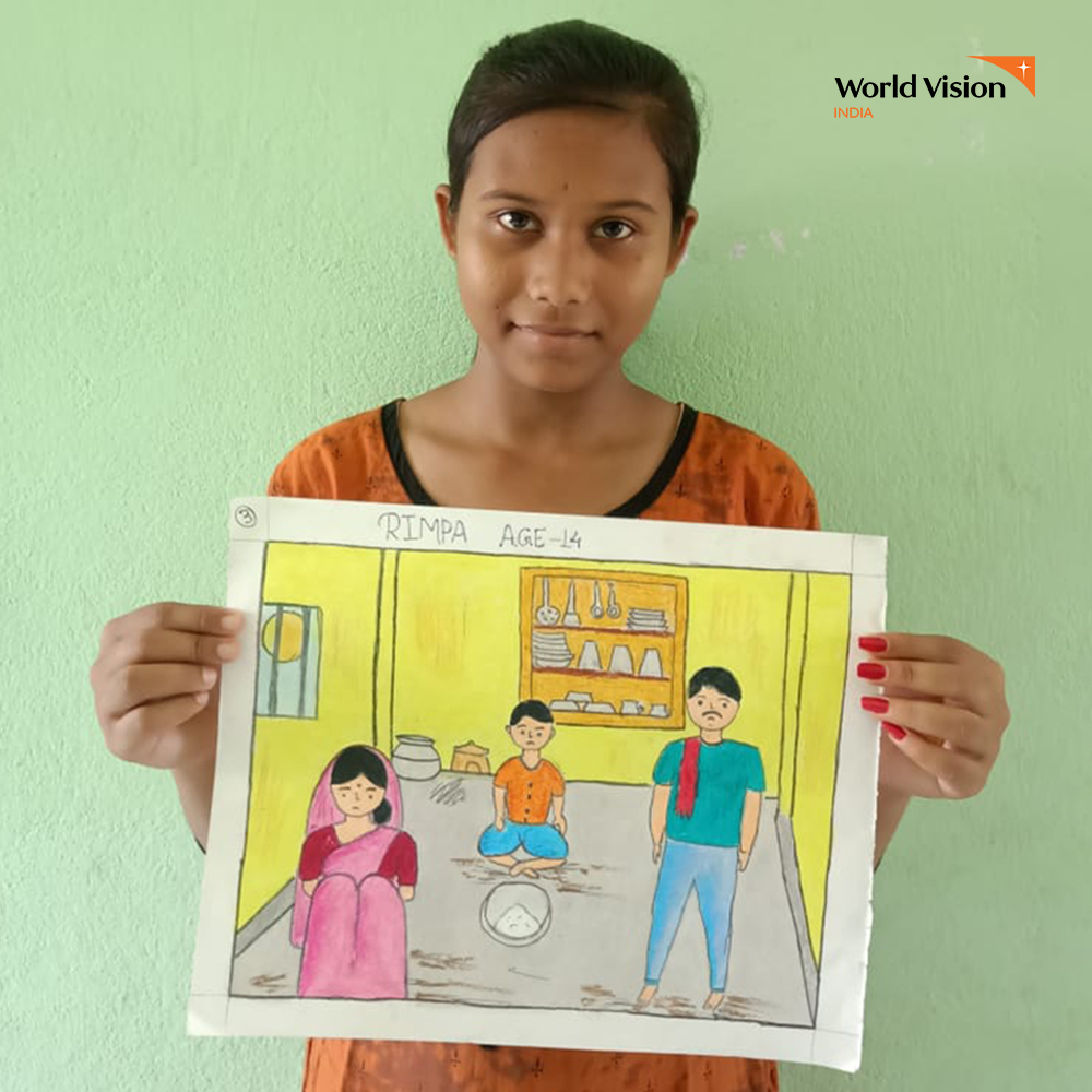 WVIndia's tweet photo. We asked some of our children to draw about the current situation. This is what they did. Children and families barely have one meal a day. We urge you to support the most vulnerable. Follow https://t.co/OlIR5IS4yw
#HungerFreeIndia #TogetherWithChildren https://t.co/ZCnIwXEZLz