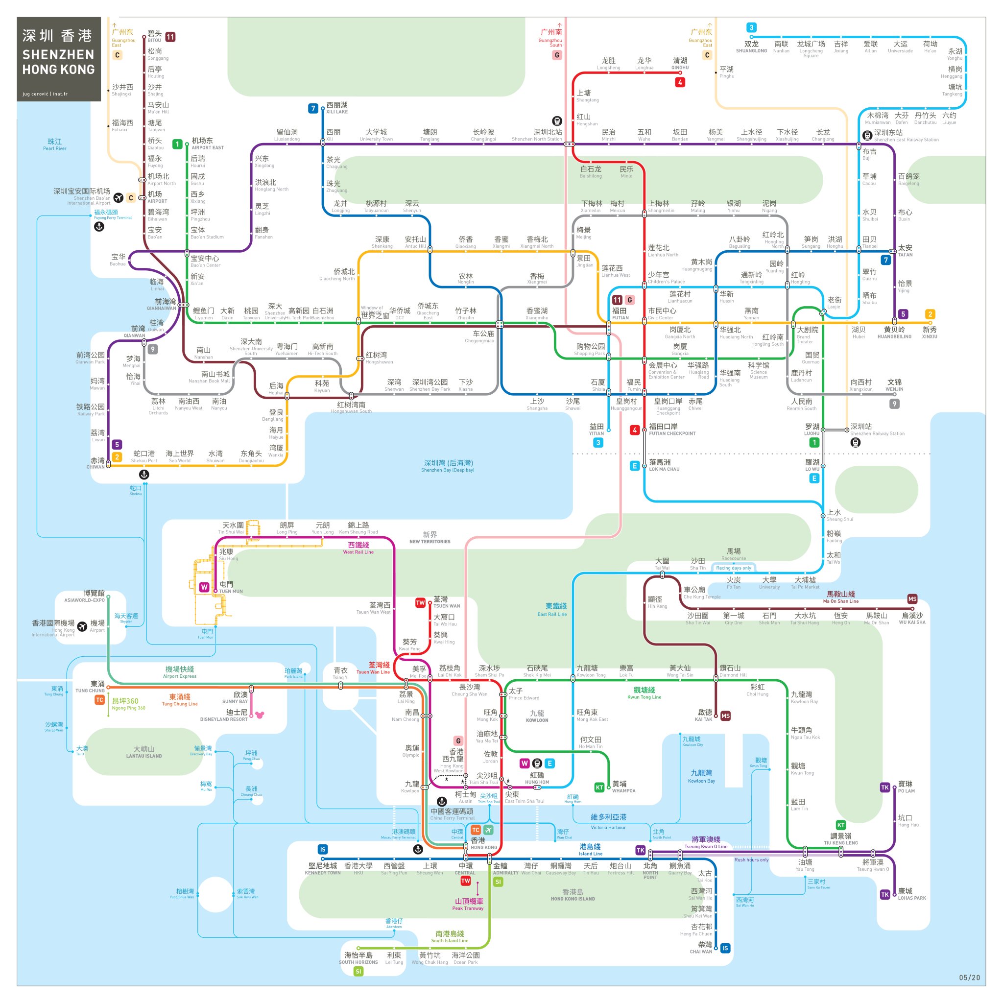 Jug Cerovic On Twitter Shenzhen Hong Kong Metro Map I Started Updating The Map Due To Popular Demand Then Realized It Needed A Thorough Revamp Wider Layout Line Extensions Improved