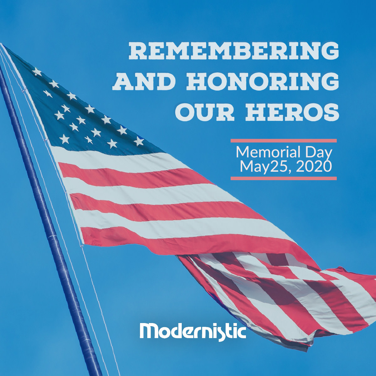 Modernistic_MI's tweet photo. Home of the free because of the brave! Remembering our fallen heroes today and everyday 💙❤️ #MemorialDay https://t.co/DXOHjaAcvt