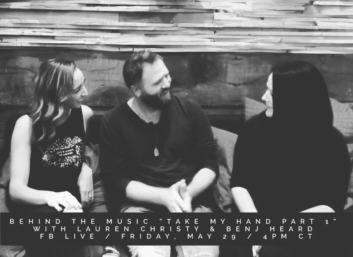 jennbostic's tweet photo. Friday! Go #BehindtheMusic with Lauren Christy, @BenjHeard and I as we chat through the making of #TakeMyHandPart1 LIVE on FB https://t.co/oZjrgMeAe0