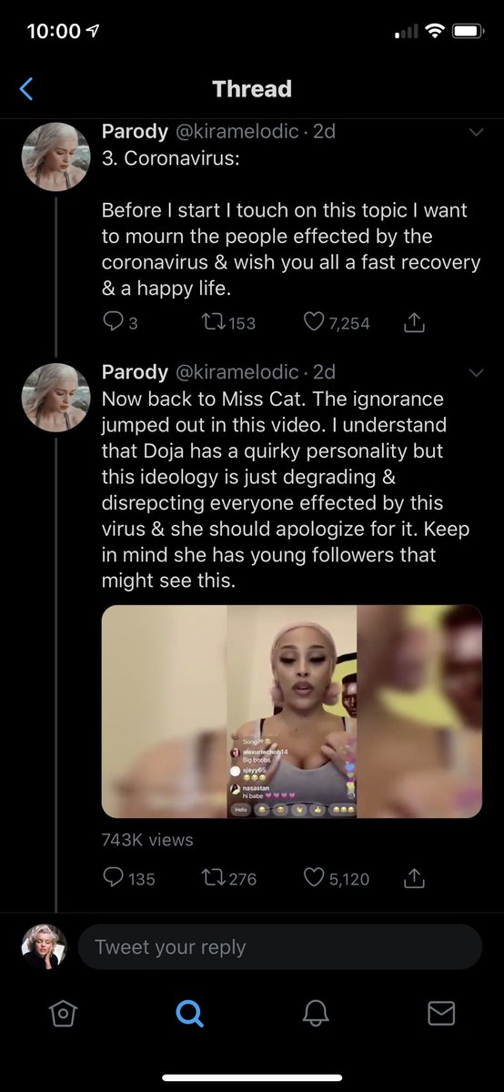 This coronavirus part of the thread was just stupid. There’s many famous people right now totally disregarding the pandemic. That doesn’t mean she should be hated.