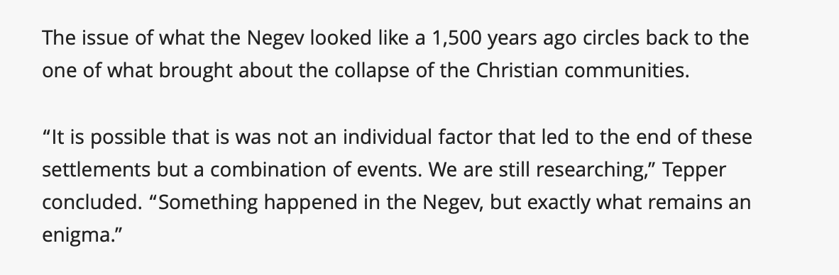 Then at the end we come back to the "collapse" (of Christian communities, implying Muslims at fault) -- but a combination of events.