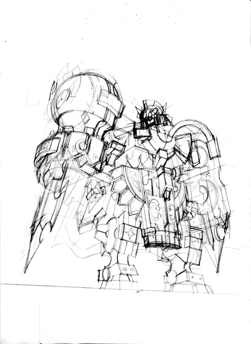 何となく下書と比較。ロボットチェス編。
#ロボットチェス 