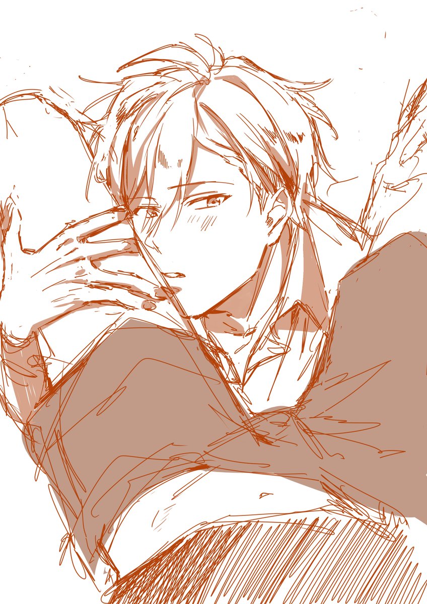 リプ来た部位にキスする推しカプをかく あし 初男のイラスト