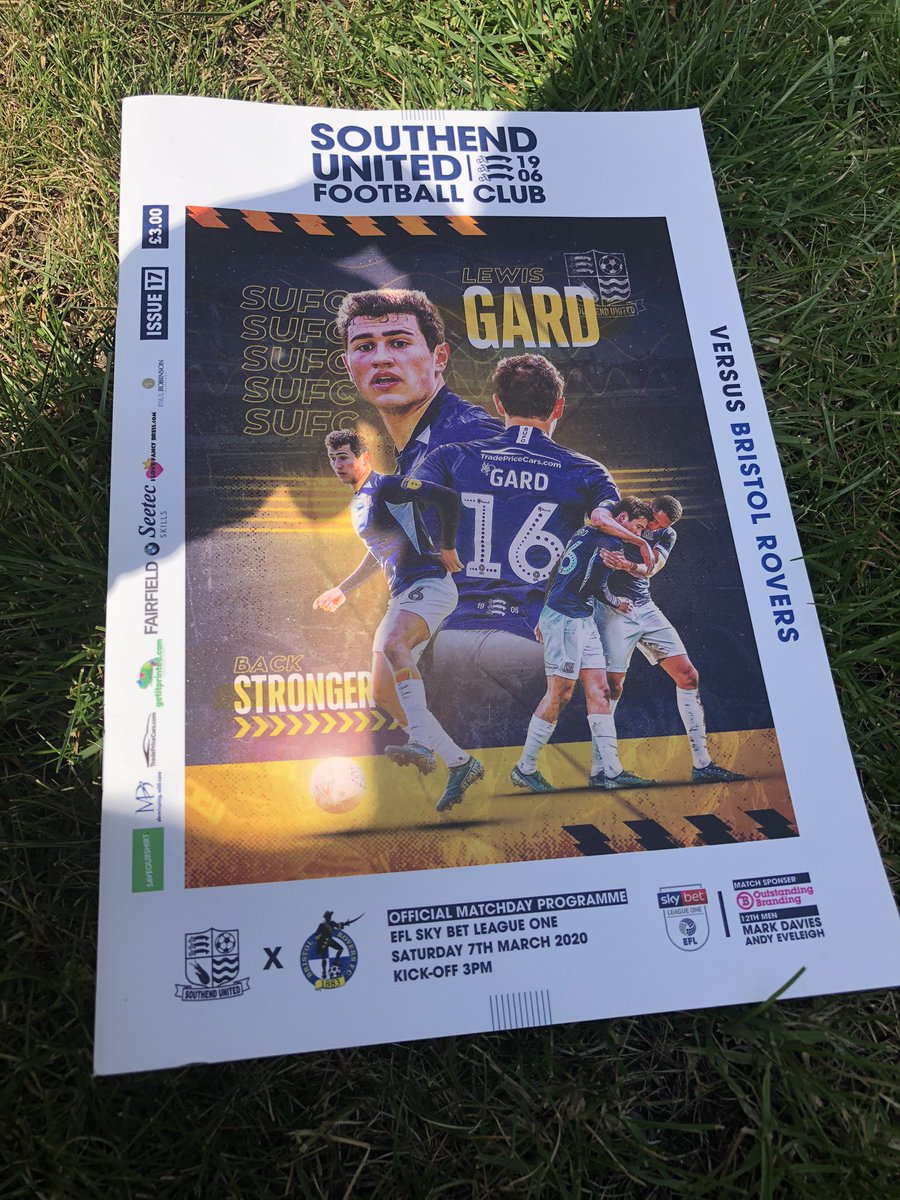 Finally got round to reading the programme from the Bristol Rovers  game. Really miss football and watching the crop of young players  grow as a team. The future can still look bright <a href="/SUFCRootsHall/">Southend United FC</a> <a href="/CJPhillips1982/">Chris Phillips</a> <a href="/shrimperstrust/">Shrimpers Trust</a> @ShrimperZone <a href="/Blues_On_Tour/">Blues On Tour "Southend Away"</a>