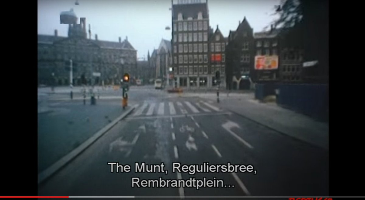 Amsterdam became a cycling city because of protests by residents. In 1970 25 people cycled around Dam Square, in cargo bikes to block traffic, which was then had a large one way system around it. Here it is in 1983 and the same view on streetview