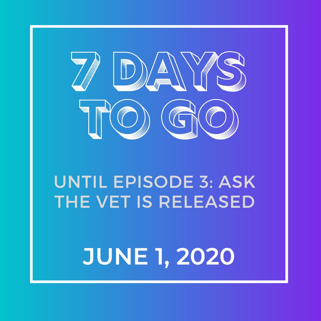 TheBlepShow's tweet photo. 7 days! One week! Our guest is Dr. Rob Clark and we are excited to have you listen to some of the things we chatted about. #TheBlep #vetchat #letstalkaboutpets https://t.co/cRkpbREx3m