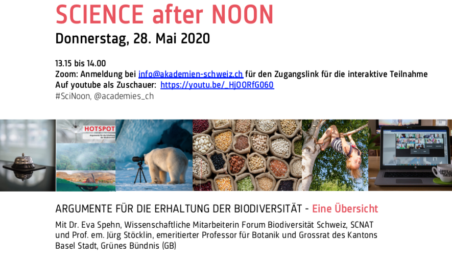 academies_ch's tweet photo. Warum ist die Erhaltung der #Biodiversität so wichtig? Darüber spricht @c_appenzeller @academies_ch diesen Donnerstag, 28. Mai bei #SciNoon mit @JuergStoecklin und Eva Spehn @biodiversityCH @scnatCH. Seien Sie live dabei: Anmeldung bei info@akademien-schweiz.ch
@SDSNCH @bafuCH https://t.co/VqjNGjQ5d1