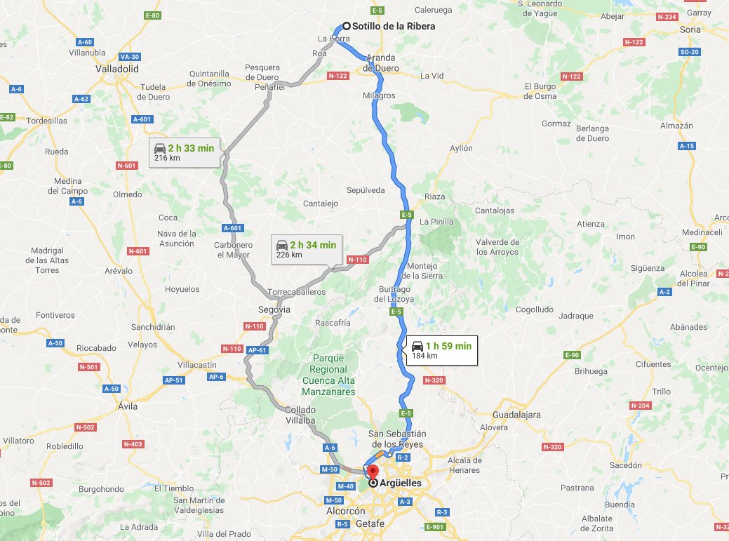 Luis_A_Stamaria's tweet image. Se tarda 1 h y 59 mins en recorrer en coche la distancia que hay entre Sotillo de la Ribera (Burgos) y el barrio de Argüelles. ¿Cuánto podría reducirse esa marca si hubiera una vida en juego y dependiera de ti? ¿Y si tuvieras licencia para pisarle?

#nuevanovela #clockdown
