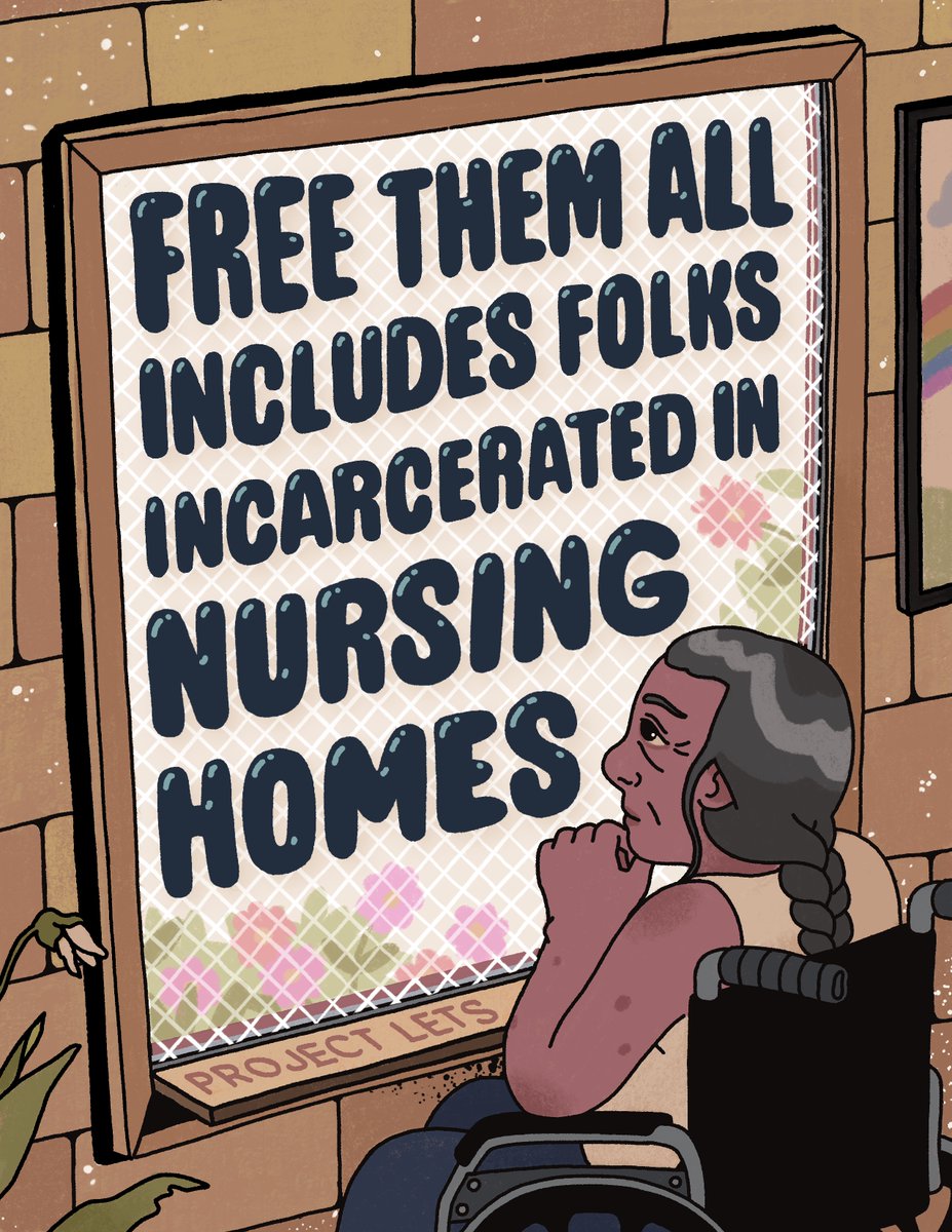  #FreeThemAll includes folks incarcerated in psychiatric facilities + nursing homes. Abolition of our institutions must not leave behind our Disabled, mad, sick, and elderly community members — trapped and left to die inside of congregate + carceral settings.